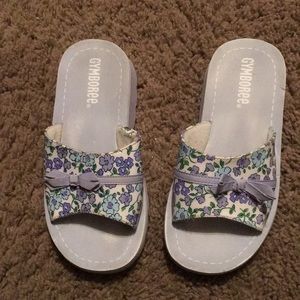 Vintage Gymboree Floral Patchwork floral print slides Sz 11